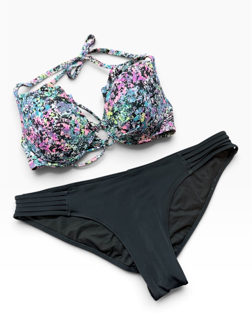 Victoria's Secret Women's Two-Piece Bikini Swimsuit Set, Size 36C, Multicolor &